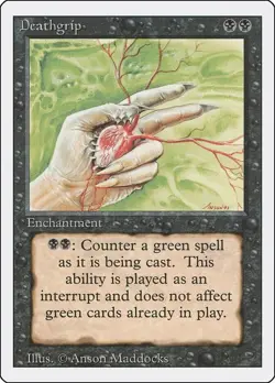 Deathgrip Revised Edition NM Near Mint Vintage MTG Magic The Gathering - Image 1