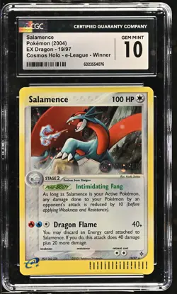 CGC 10 Salamence EX Dragon 19/97 Cosmos Holo - e-League Winner Pokemon Card - Image 1