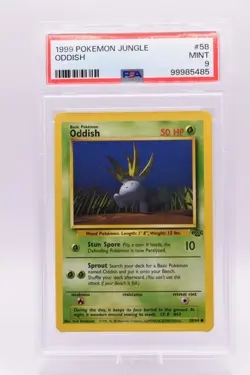 1999 Pokemon Jungle Oddish PSA 9 Mint WOTC Vintage Slab - Image 1