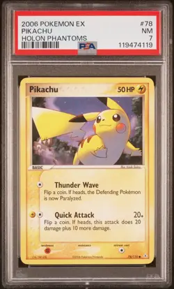 2006 POKEMON EX HOLON PHANTOMS #78 PIKACHU PSA 7 - Image 1