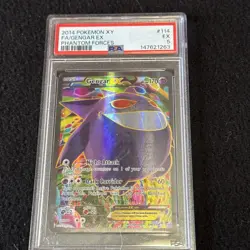 2014 POKEMON XY PHANTOM FORCES #114 FULL ART/GENGAR EX PSA 5 - Image 1