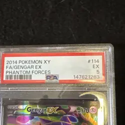 2014 POKEMON XY PHANTOM FORCES #114 FULL ART/GENGAR EX PSA 5 - Image 3