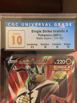Single Strike Urshifu V 2021 Pokemon Battle Styles 150/163 Full Art CGC 10 Pop 3 - Image 4