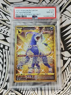 Houndoom #179 2021 Battle Styles-Secret Full Art Pokemon SWSH PSA 9 Mint (090) - Image 1