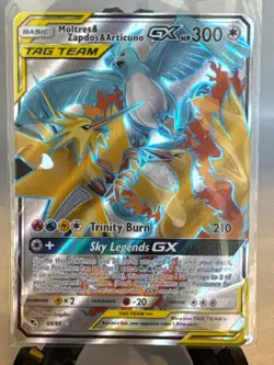 Pokemon Moltres & Zapdos & Articuno GX TAG TEAM Full Art Holo Hidden Fates 66/68 - Image 1