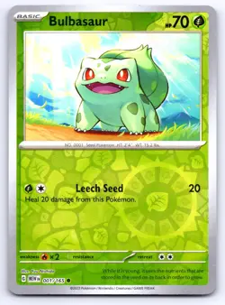 Pokemon Bulbasaur SV: Scarlet & Violet 151 (MEW) Reverse Holofoil 001/165 NM - Image 1
