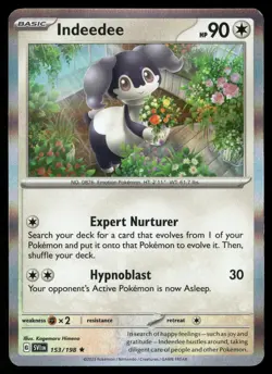 Indeedee 153/198 Rare Scarlet & Violet Pokemon Holo Near Mint - Image 1
