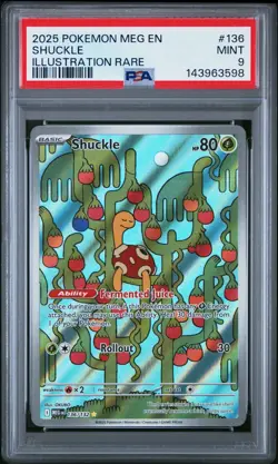 PSA 9 Shuckle 136/132 Pokemon Mega Evolution Illustration Rare 2025 MINT - Image 1