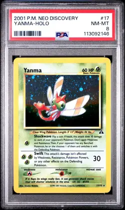 2001 Pokemon Neo Discovery #17 Yanma Holo PSA 8 NM-MT - Image 1