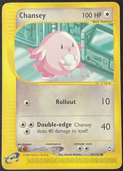 Chansey 69/147 - Aquapolis 2003 - LP+ E-Series Vintage WOTC Pokemon - Image 1