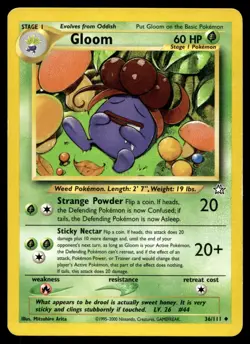 Gloom 036/111 Pokemon Neo Genesis Unlimited Non Holo (MP) - Image 1