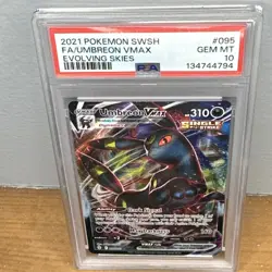 Pokemon Umbreon VMAX PSA 10 Ultra Rare Holo 095/203 Evolving Skies Single Strike - Image 1