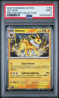 2025 POKEMON SVP PROMO PRISMATIC EVOLUTIONS POSTER COLLECTION #169 JOLTEON PSA 9 - Image 1