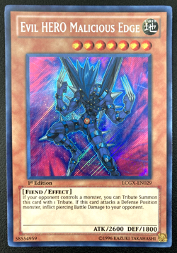Yu-Gi-Oh! Evil HERO Malicious Edge 1st Edition LCGX-EN029 Legendary Collection - Image 1