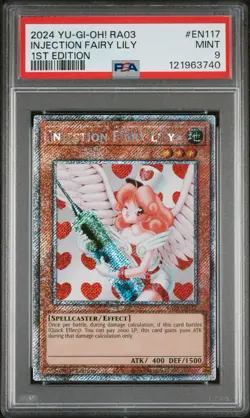 2024 YU-GI-OH! RA03-QUARTER CENTURY BONANZA 1ST ED INJECTION FAIRY LILY PSA 9 - Image 1