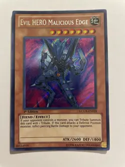 Yu-Gi-Oh TCG Evil Hero Malicious Edge LCGX-EN029 1st Ed Secret Rare NM/Lp - Image 1