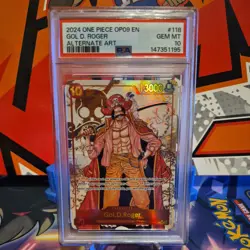 PSA 10 – 2024 ONE PIECE OP09-EMPERORS IN THE NEW WORLD 118 GOL D. ROGER ALT ART - Image 1