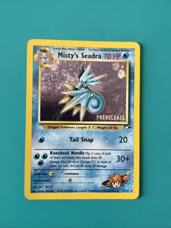 Pokemon TCG Misty's Seadra Prerelease Holo Card 9/132 Promo Raw Ungraded - Image 1