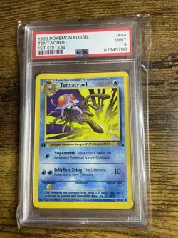 1999 Pokemon Fossil Tentacruel PSA 9 Mint First 1st Edition 44/62 Rare Card - Image 1