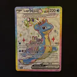 Pokemon TCG Lapras EX Stellar Crown Ultra Rare Full Art Holo Card 158/142 - Image 1