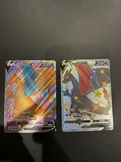 Pokemon TCG Charizard v Set: Champions Path Holo Card 079/073 & SwSh050 Promo - Image 1