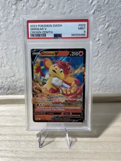 2023 POKEMON SWSH SIMISEAR V CROWN ZENITH #022 PSA 9 - Image 1