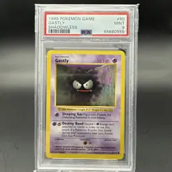 1999 Pokemon Base Base Shadowless #50 Gastly PSA 9 - Image 1
