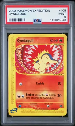 2002 POKEMON EXPEDITION #105 CYNDAQUIL PSA 9 - Image 1