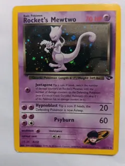 Rocket's Mewtwo 14/132 Gym Challenge Holo Rare Vintage Pokemon TCG - Image 1