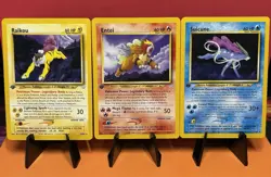 Pokemon 2000 - First Edition Neo Revelation Set - Raikou/Entei/Suicune - NM / LP - Image 1