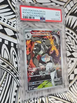 2025 POKEMON DESTINED RIVALS IR#191 TEAM ROCKET'S HOUNDOOM PSA 9 MINT (091) - Image 3