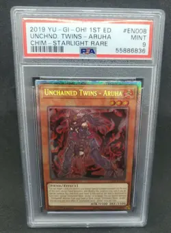 Yugioh PSA 9 MINT Unchained Twins - Aruha CHIM-EN008 Starlight Rare 1st Edition - Image 1