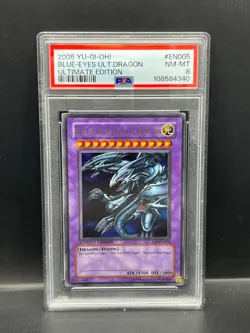 Yugioh PSA 8 NM-MT Blue-Eyes Ultimate Dragon JMP-EN005 Ultimate Edition S#4340 - Image 1