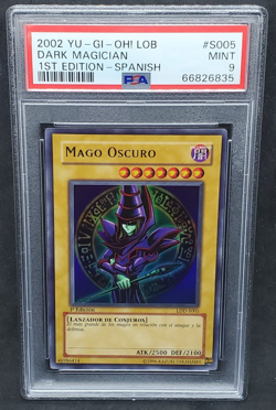 Yugioh PSA 9 MINT Dark Magician LDD-S005 Spanish LOB 1st Edition Ultra Rare - Image 1