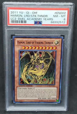 Yugioh PSA 8 NM-MT Hamon, Lord of Striking Thunder LC02-EN002 Ultra Rare 2011 - Image 1