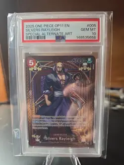 One Piece Fist of Divine Speed OP11 Silvers Rayleigh SP OP09-005 PSA 10 ENGLISH - Image 1