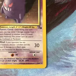 Pokemon Gengar 5/62 Fossil Holo Rare Wizards 1999 80 HP Psychic Card - Image 3