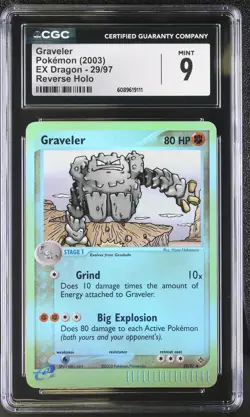 CGC 9 MINT Graveler 2003 EX Dragon 29/97 Reverse Holo Pokemon Card - Image 1