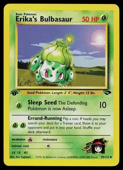 Pokemon Card - Erika's Bulbasaur Gym Challenge 39/132 Uncommon 1st Edition - Image 1