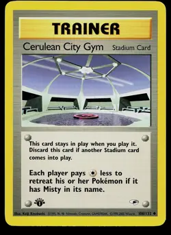 Pokemon Card - Cerulean City Gym 1st Edition Gym Heroes 108/132 Uncommon - Image 1