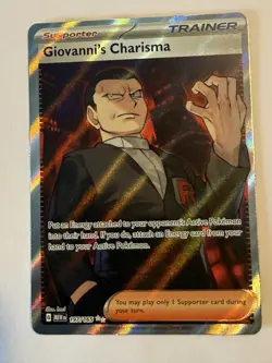 Pokemon Card Giovanni's Charisma 197/165 Ultra Rare Scarlet & Violet 151 NM - Image 1