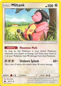 Miltank SM - Crimson Invasion 78/111 NM English Pokemon Card - Image 1