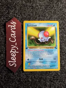 Tentacool 56/62 Fossil 1st Edition Non-Holo Common Pokemon Card NM - Image 1