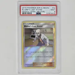2019 Hidden Fates PSA 9 Blane's Last Stand Reverse Holo Sun & Moon Pokemon Card - Image 1