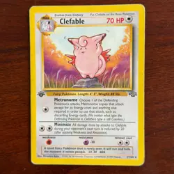 1st Edition Clefable 17/64 Non Holo Rare Jungle Pokemon Card DMG - Image 1