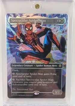 RARE MAGIC MTG MARVEL'S SPECTACULAR SPIDER-MAN BORDERLESS TEXTURED FOIL CARD 239 - Image 2