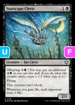 MTG Starscape Cleric Bloomburrow Uncommon Creature Bat Cleric *Foil* NM - Image 1