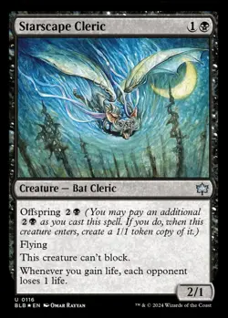 MTG Starscape Cleric Bloomburrow Uncommon Creature Bat Cleric *Foil* NM - Image 2