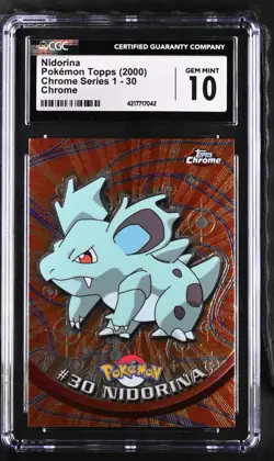 CGC 10 Topps Chrome Nidorina #30 Holo Foil Rare Pokemon TV 2000 (not PSA) - Image 1