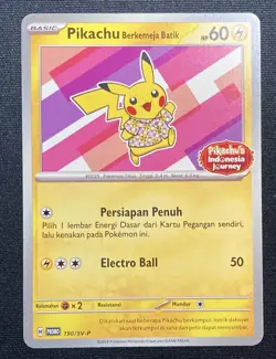 Pikachu In Batik Shirt Indonesian Journey Promo 2024 Pokemon #190/SV-P LP - Image 1